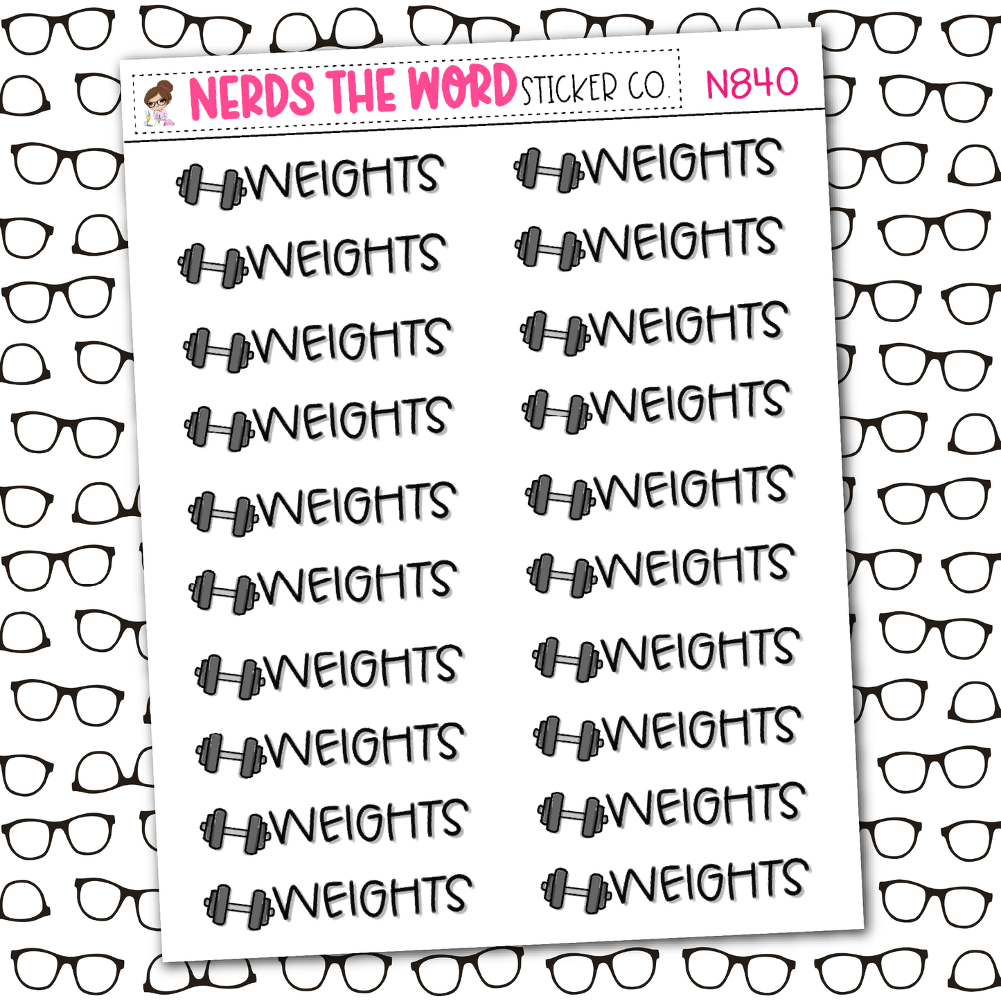 Weights Sticker Sheet