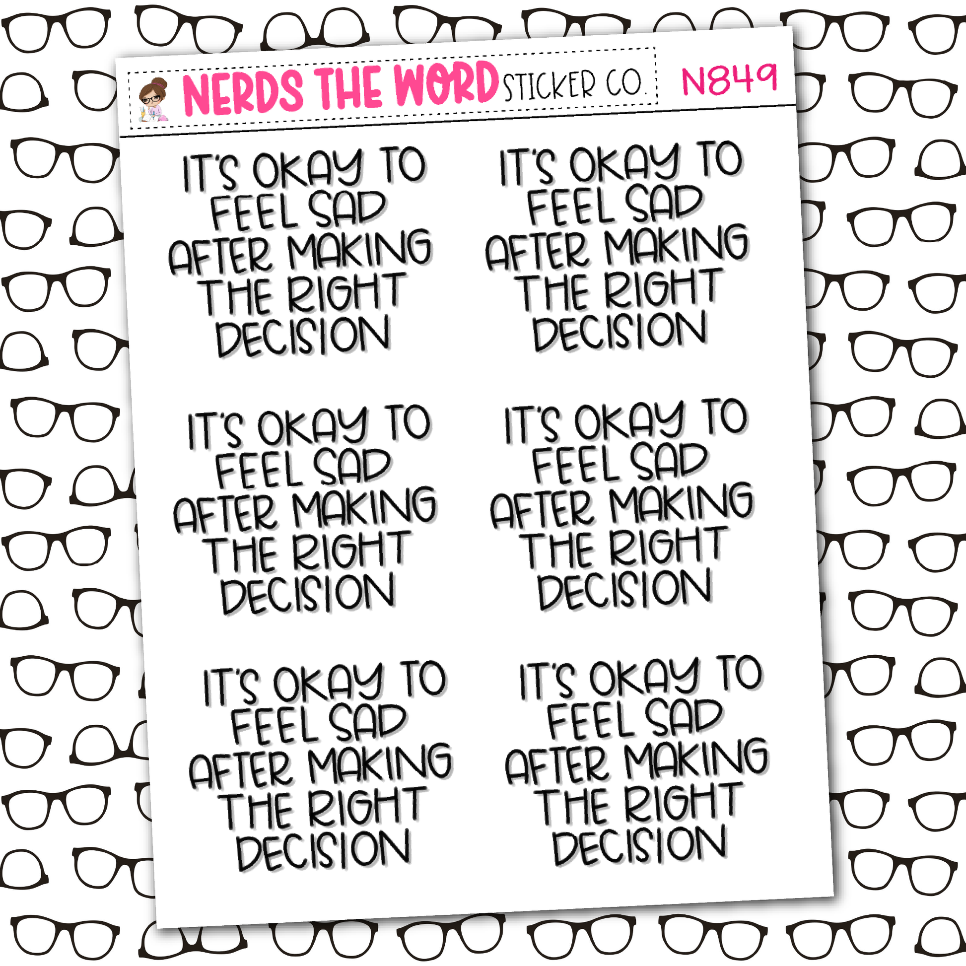Right Decision Sticker Sheet – Nerds The Word Sticker Co.