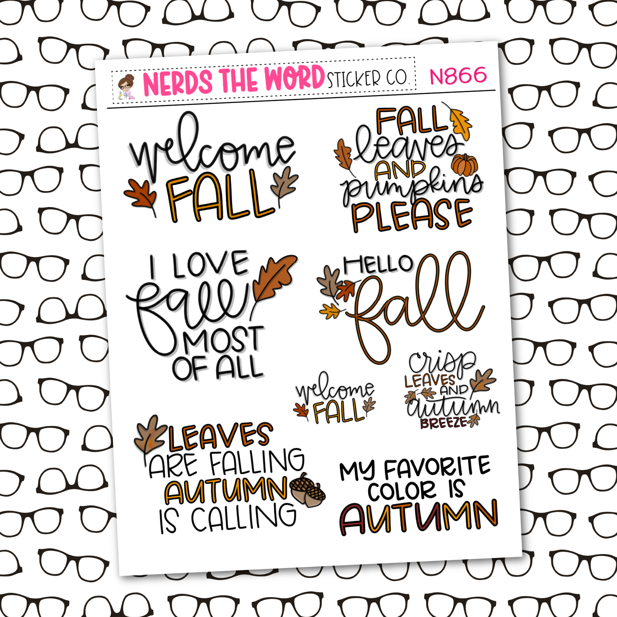 Fall Quote Sticker Sheet – Nerds The Word Sticker Co.