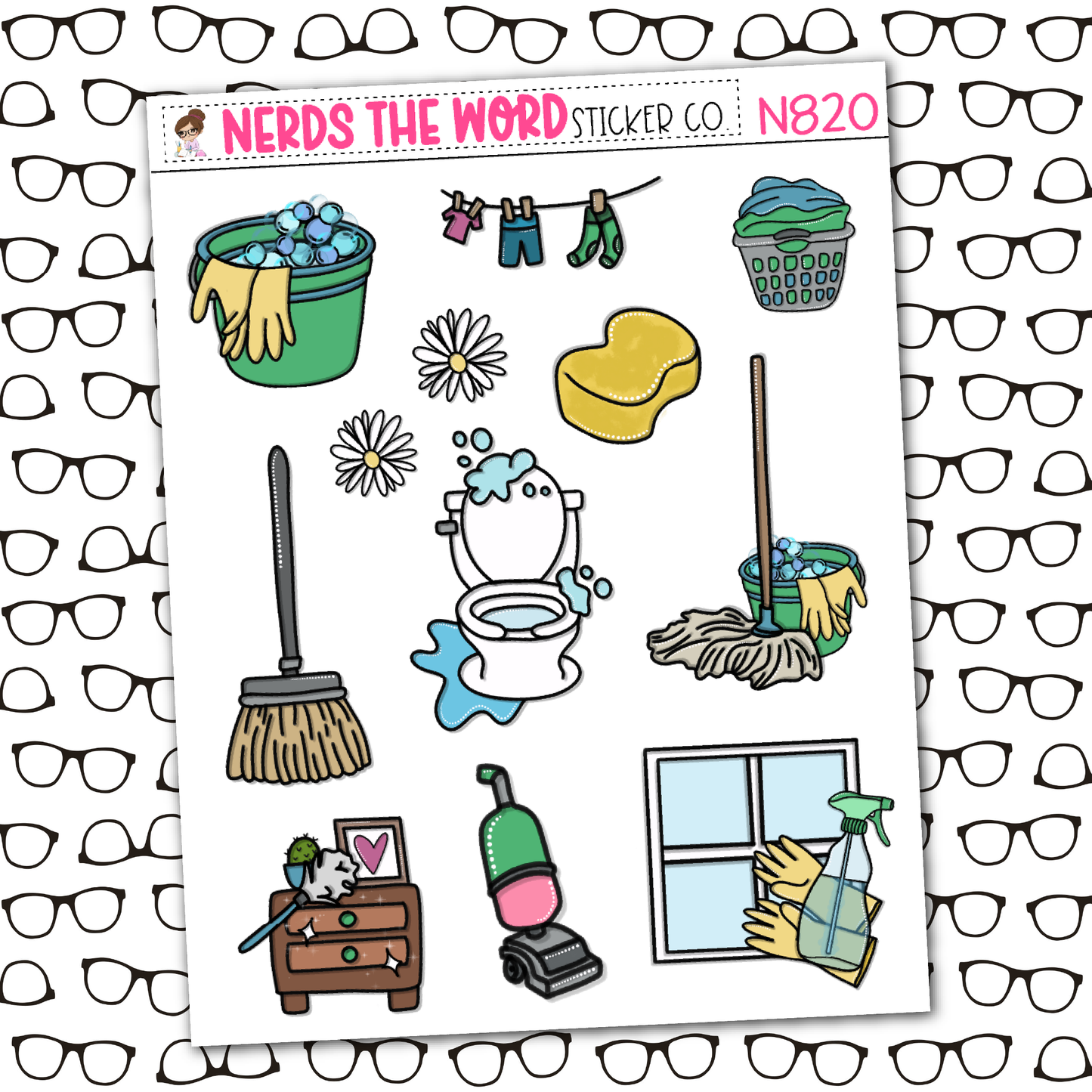 Spring Cleaning Monthly, Weekly and or Journaling Sticker Kit