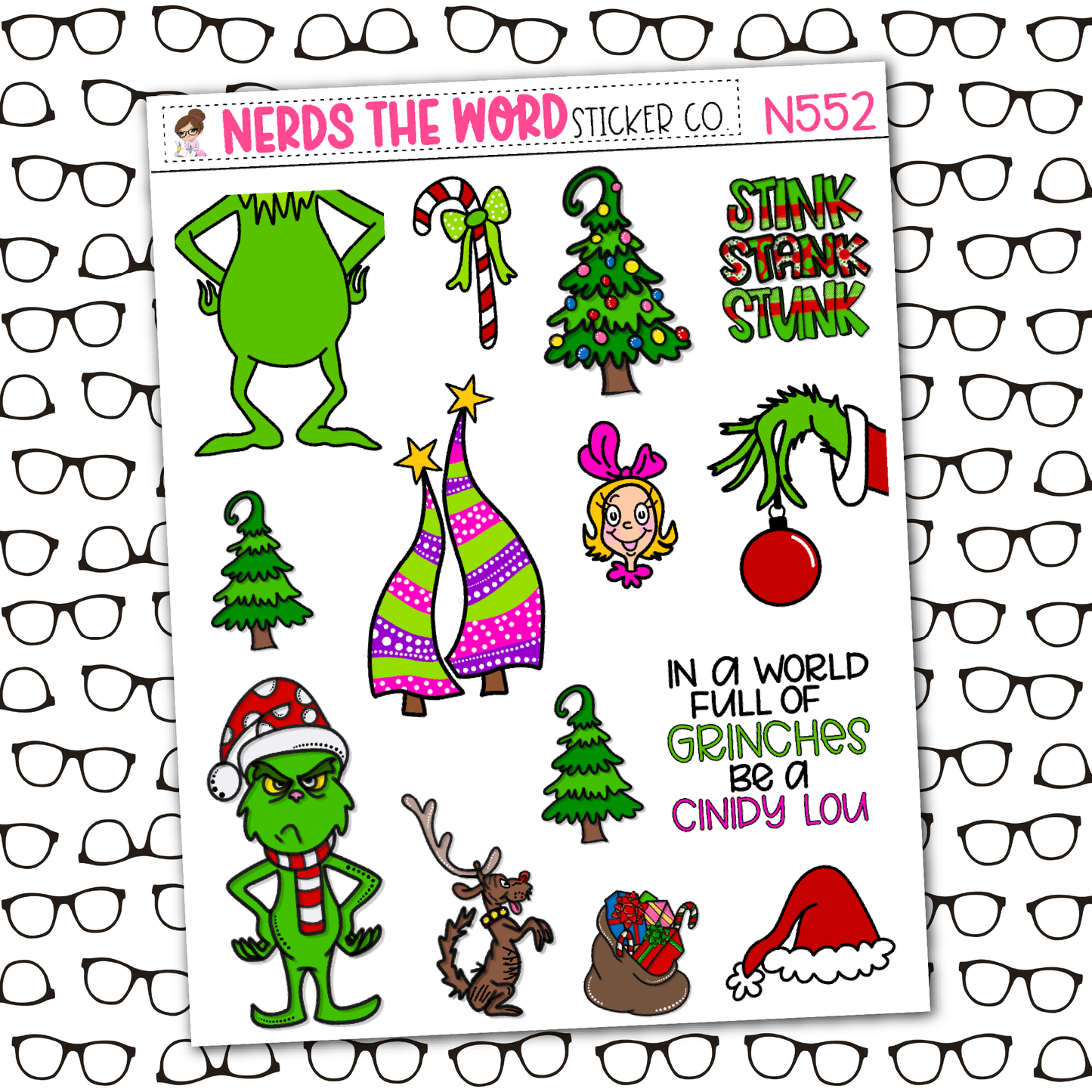 You're a Mean One Monthly, Weekly and or Journaling Sticker Kit