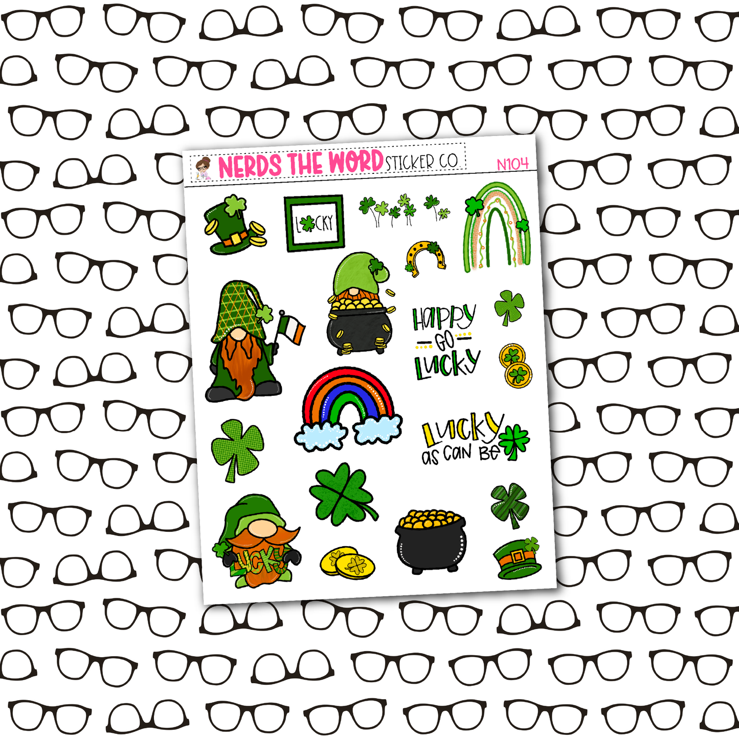 Lucky Gnomes Monthly, Weekly and or Journaling Sticker Kit