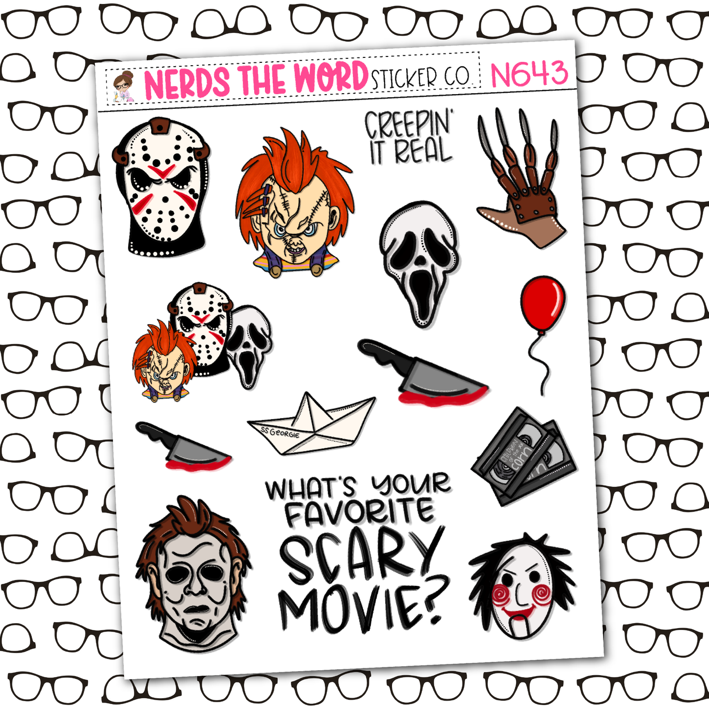 Horror Night Monthly, Weekly and or Journaling Sticker Kit