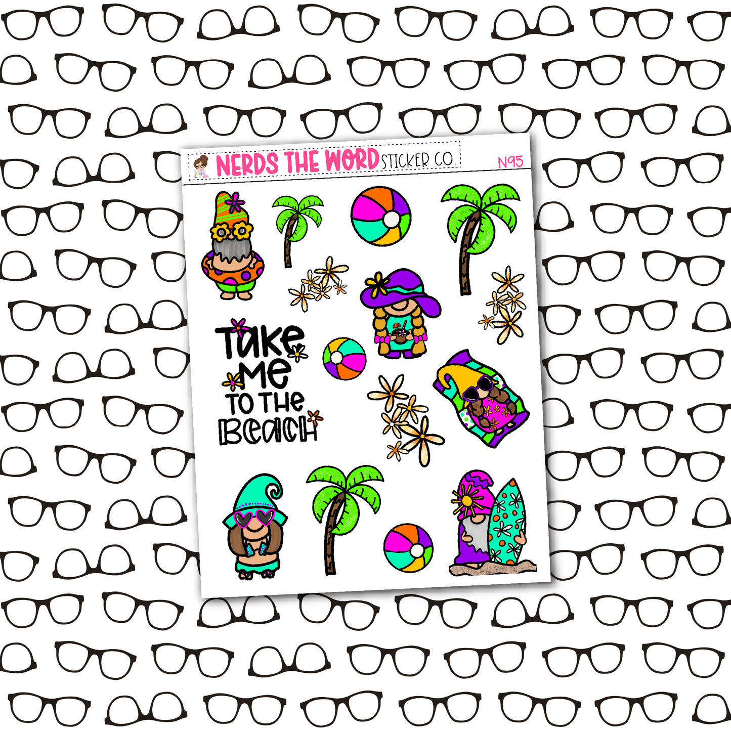 Beach Gnomes Monthly, Weekly and or Journaling Sticker Kit