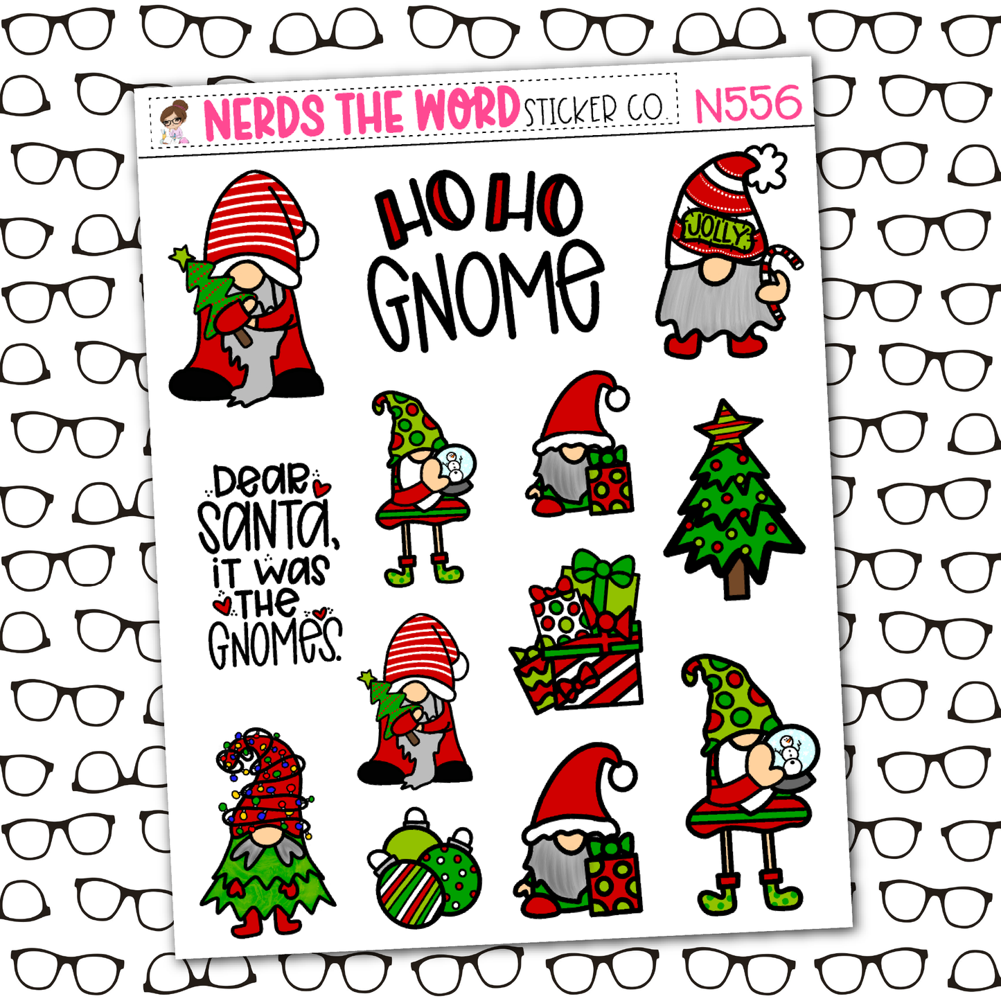 HoHo Gnome Monthly, Weekly and or Journaling Sticker Kit