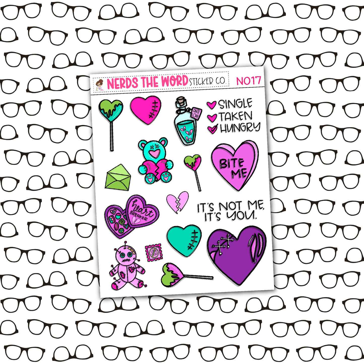 Anti-Valentine Monthly, Weekly and or Journaling Sticker Kit