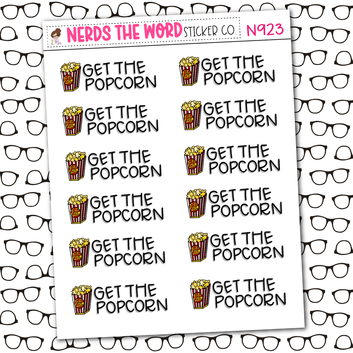 Popcorn Word Sticker Get the Popcorn Sticker Sheet – Nerds The Word Sticker Co.