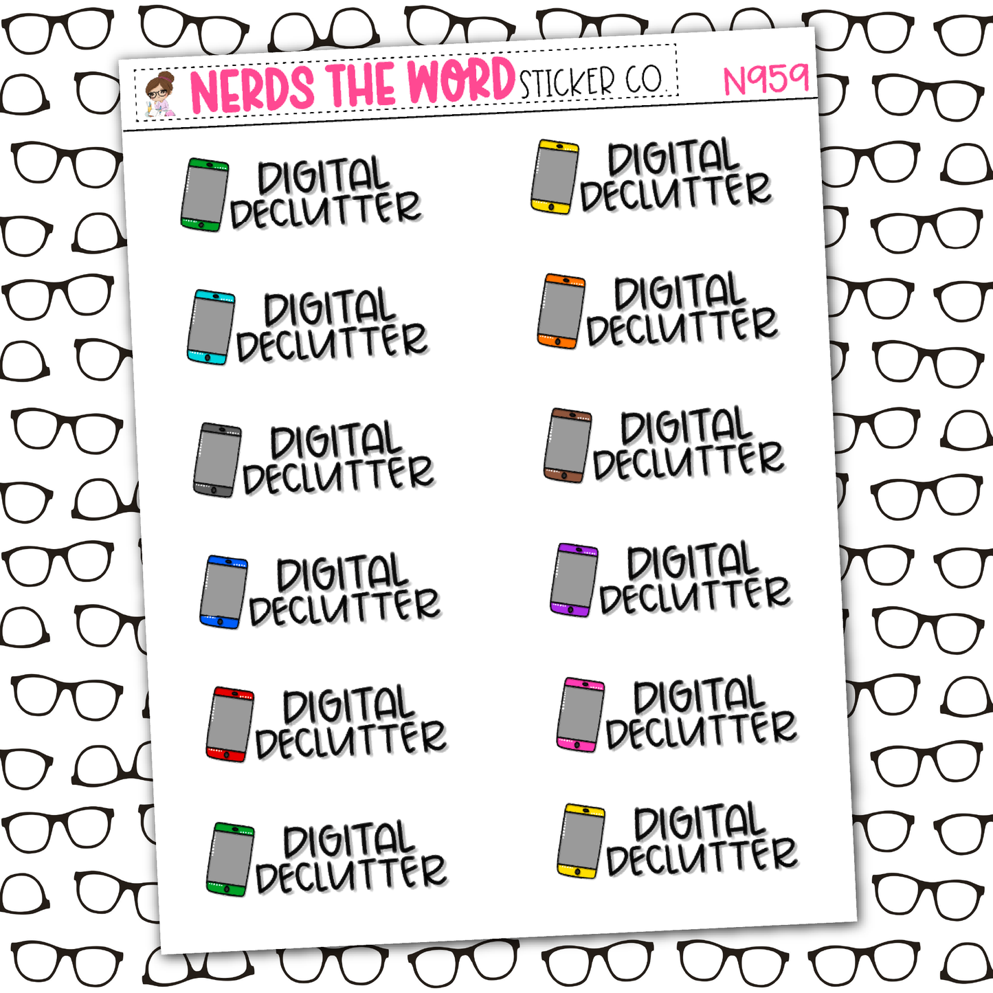 Digital Declutter Sticker Sheet