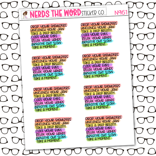 Drop Your Shoulders Sticker Sheet