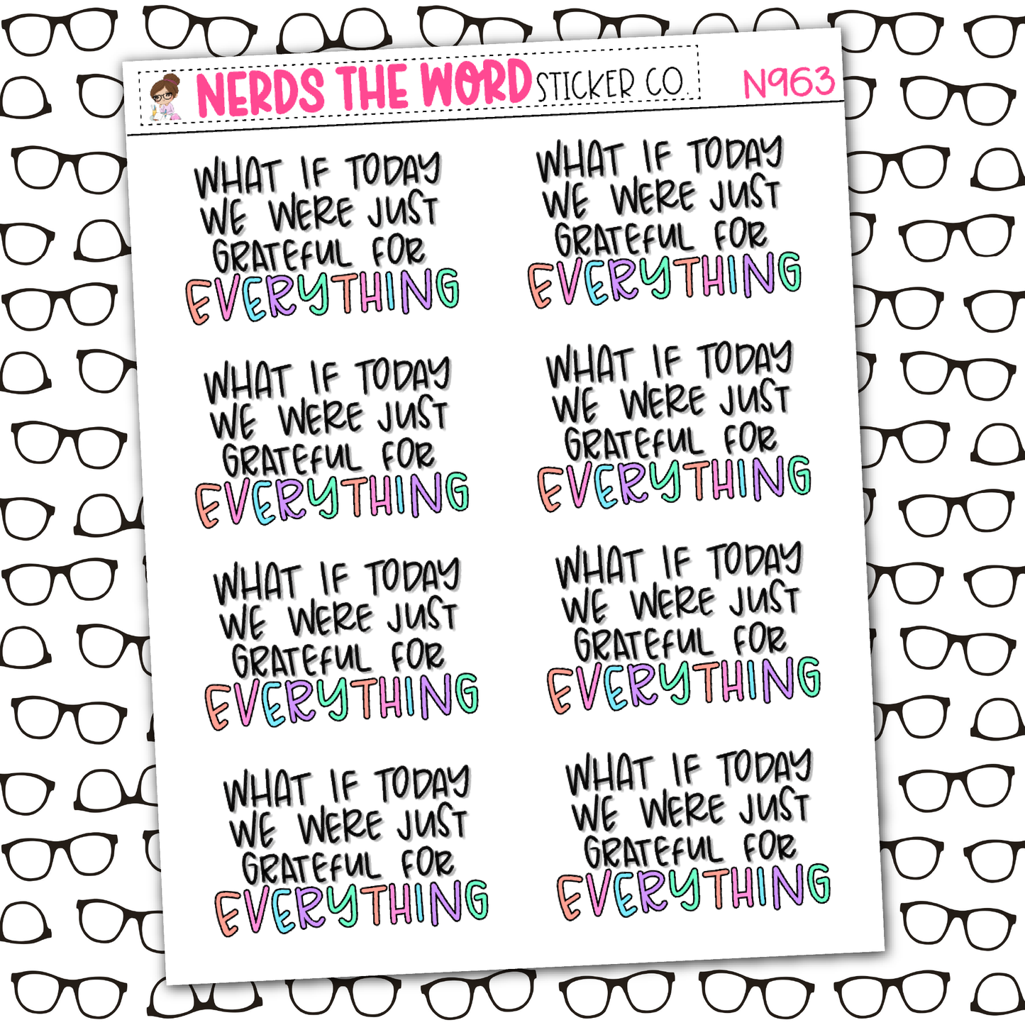 Grateful for Everything Sticker Sheet
