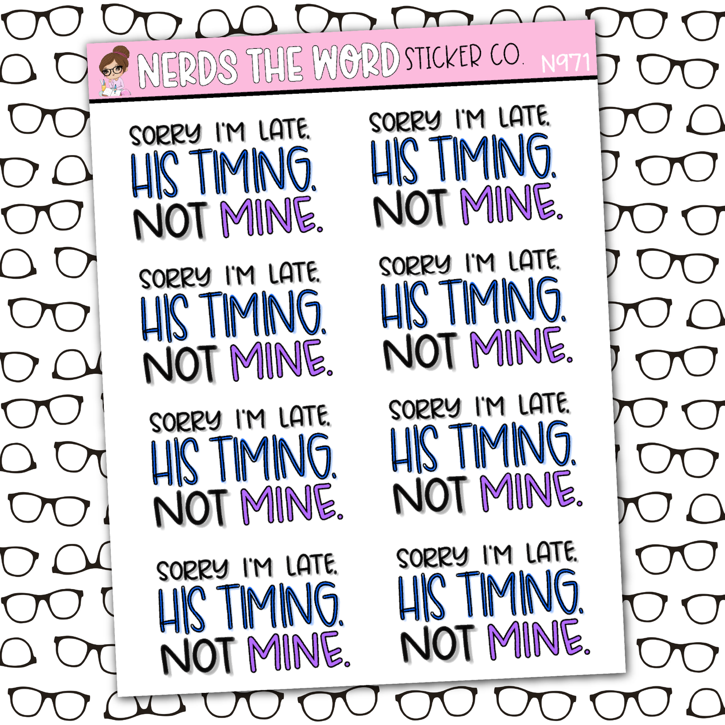 His Timing Sticker Sheet