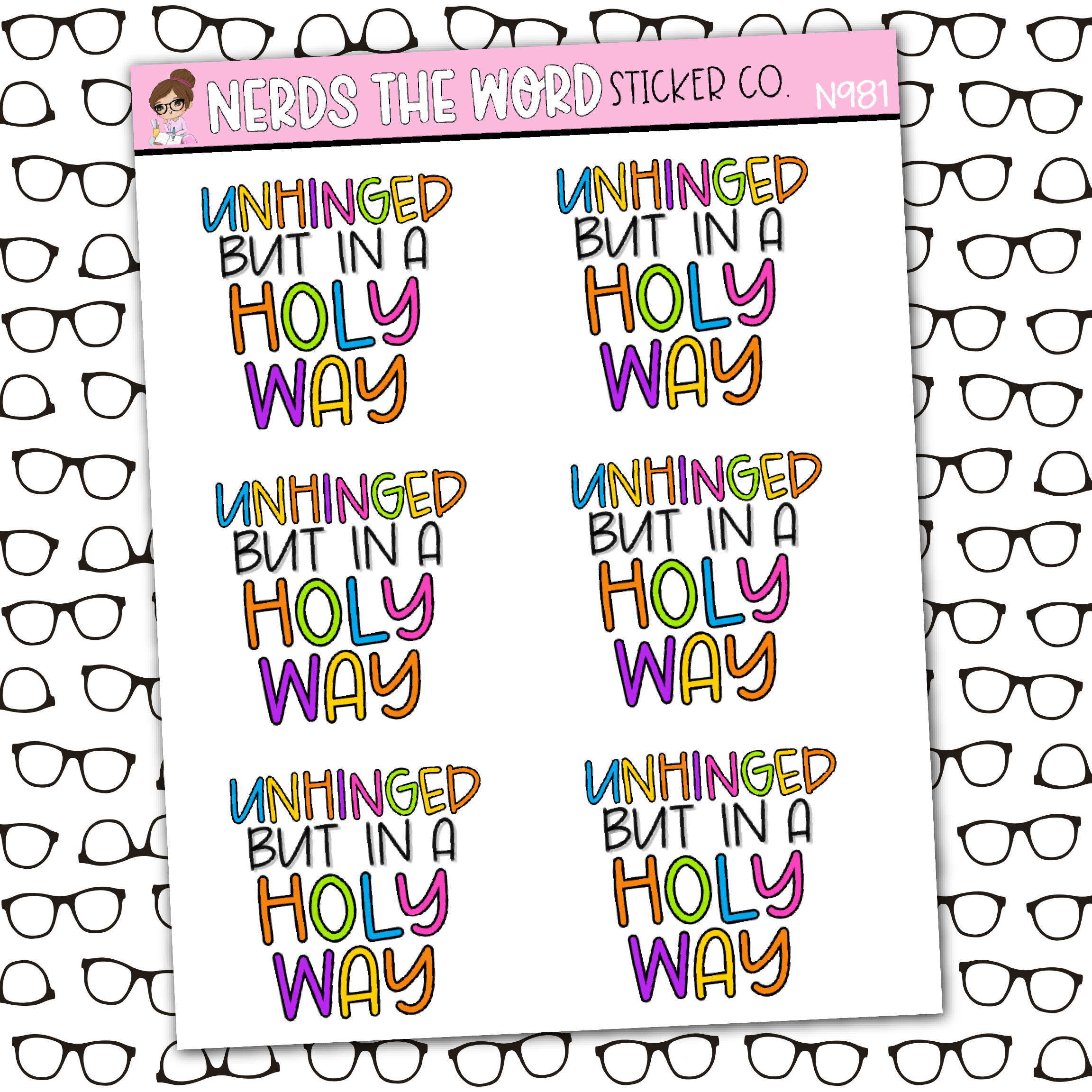 Unhinged Sticker Sheet – Nerds The Word Sticker Co.