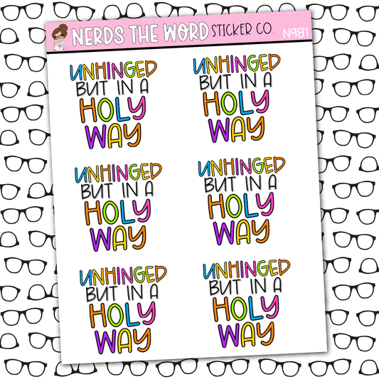 Unhinged Sticker Sheet