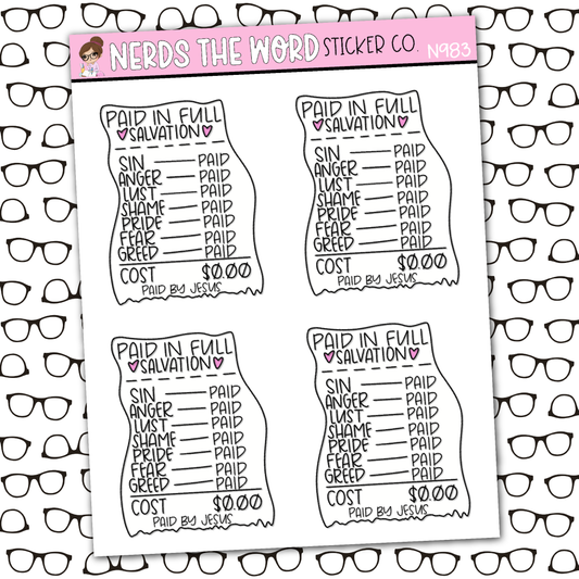 Paid In Full Sticker Sheet