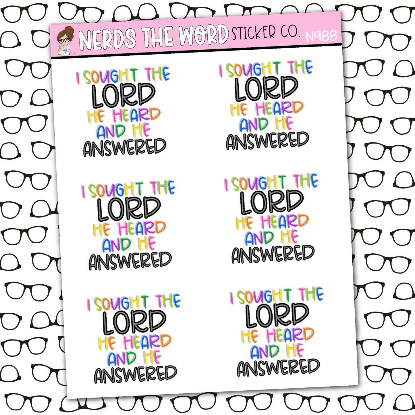 He Answered Sticker Sheet