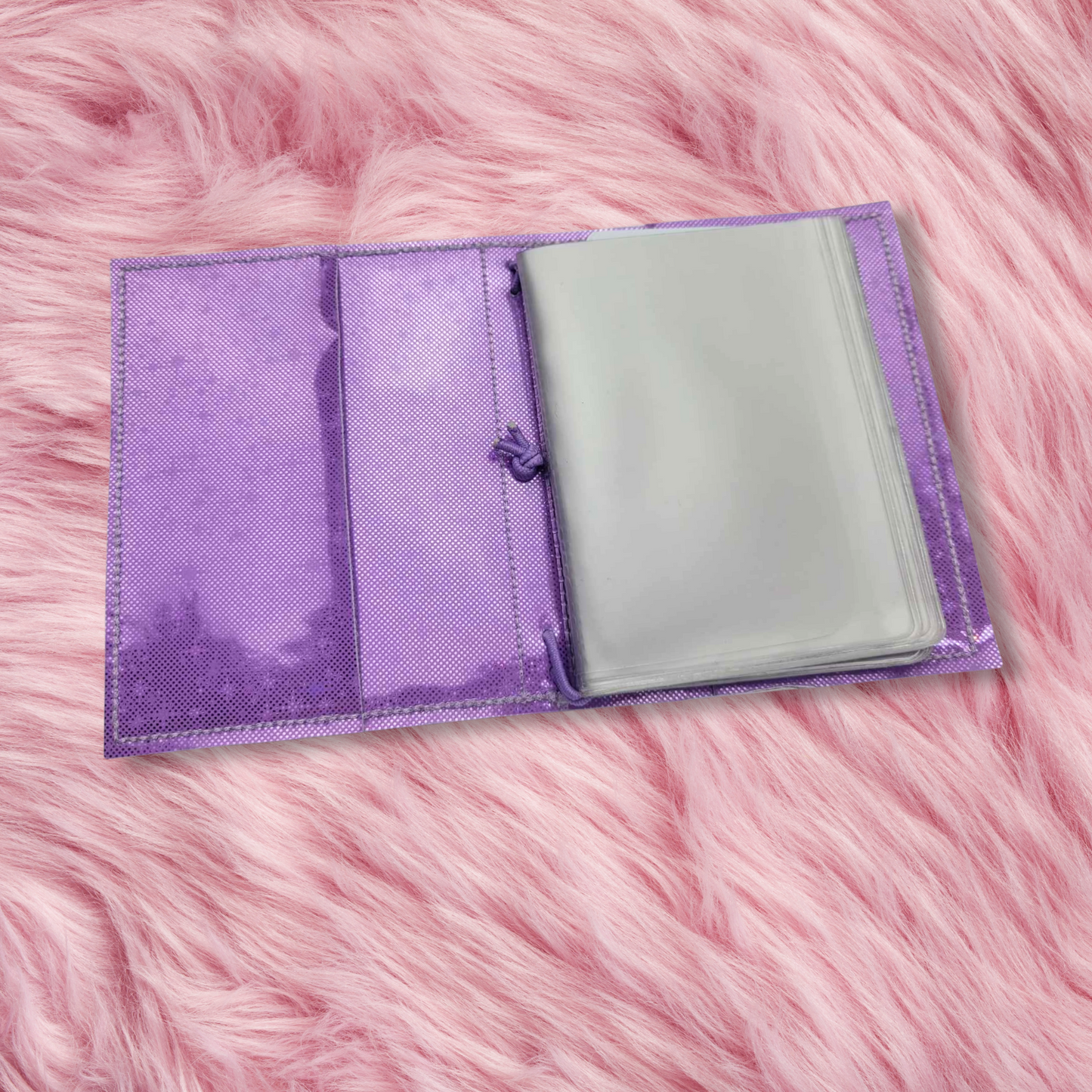 Lilac Sticker/Washi Wallet Handmade with Elastic Closure (Includes cards and 1 sample!!)
