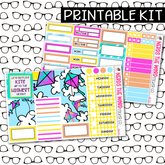 PRINTABLE Kite Weekly Kit - Choose your Size