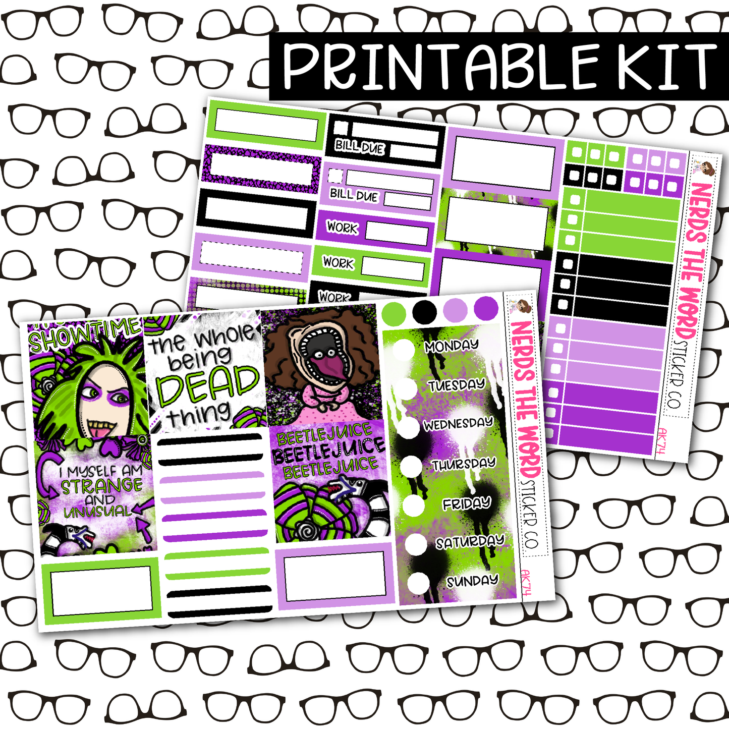 PRINTABLE Bug Man Weekly Kit - Choose your Size