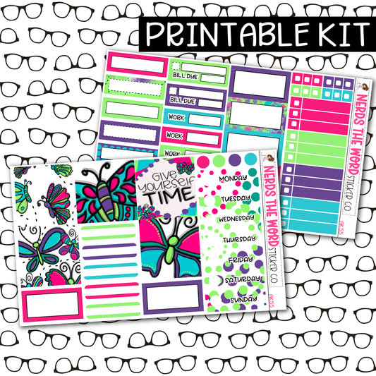 PRINTABLE Butterfly Weekly Kit - Choose your Size