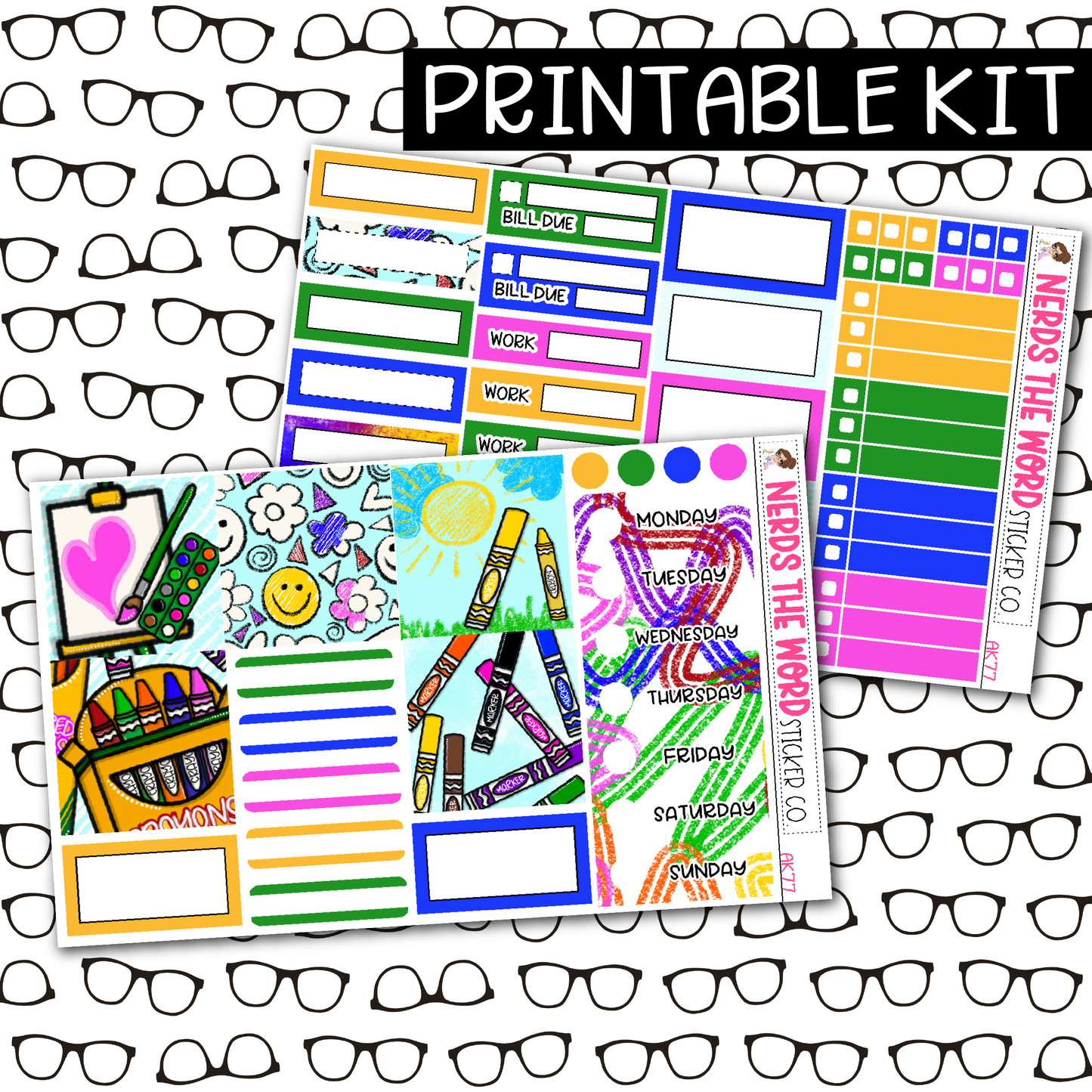 PRINTABLE Color Your World Weekly Kit - Choose your Size