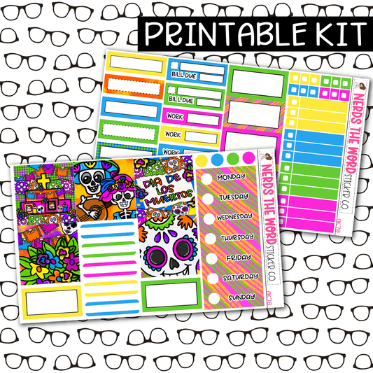 PRINTABLE Day of the Dead Weekly Kit - Choose your Size