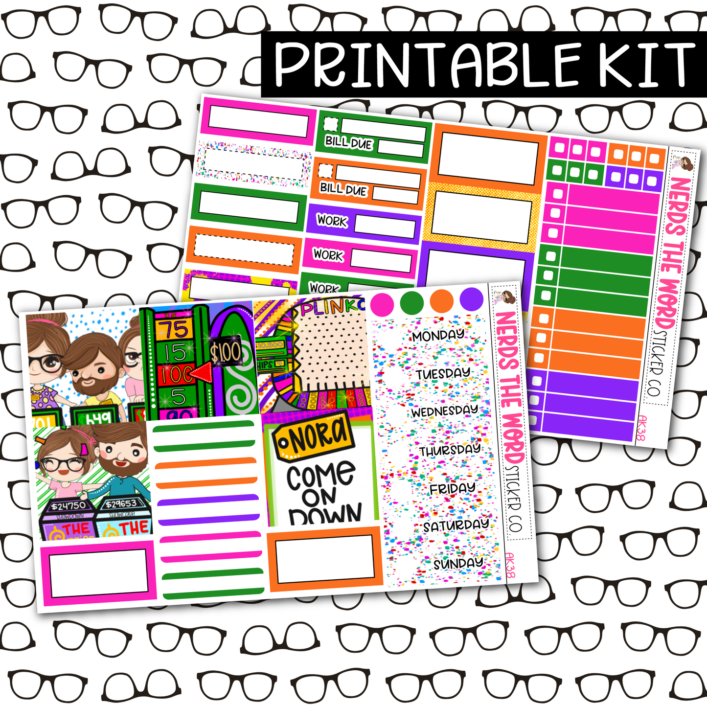 PRINTABLE One Dollar Weekly Kit - Choose your Size