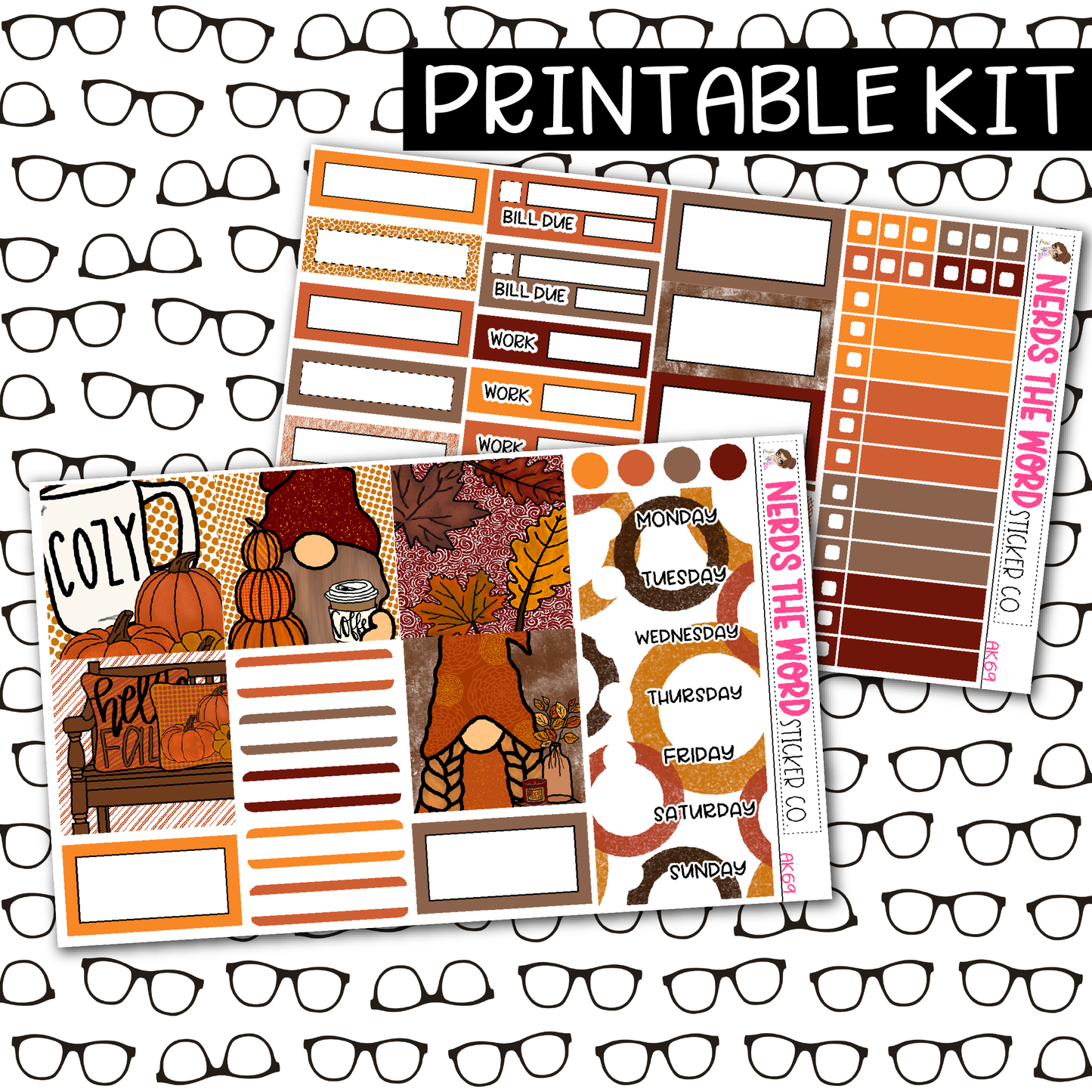 PRINTABLE Fall Most Of All Weekly Kit - Choose your Size