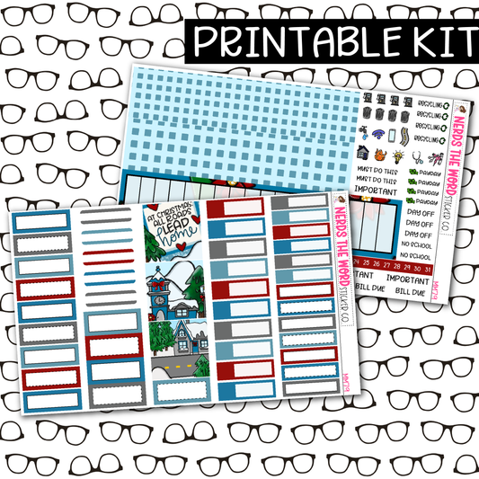 PRINTABLE Christmas Village Monthly Kit - Choose your Size