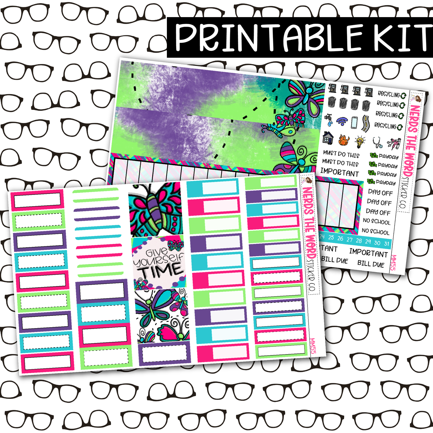 PRINTABLE Butterfly Monthly Kit - Choose your Size