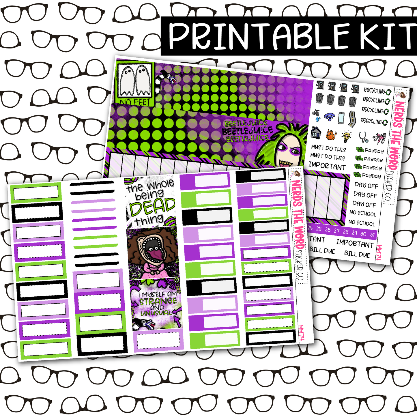 PRINTABLE Bug Man Monthly Kit - Choose your Size