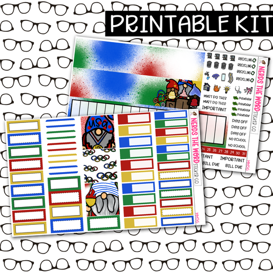 PRINTABLE Olymics Monthly Kit - Choose your Size