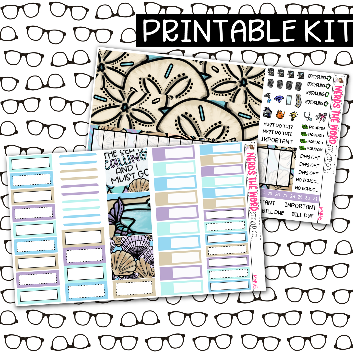 PRINTABLE The Sea is Calling Monthly Kit - Choose your Size