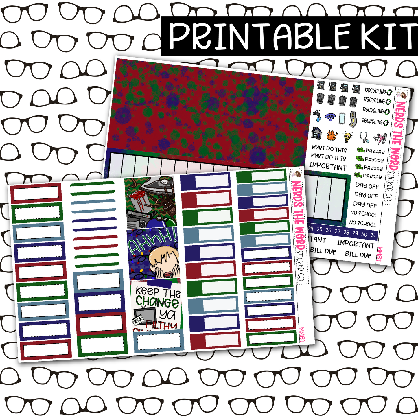 PRINTABLE KEVIN Monthly Kit - Choose your Size