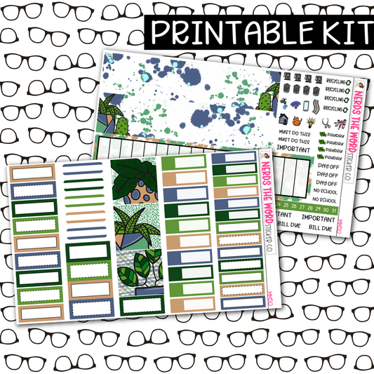 PRINTABLE Grow Girl Monthly Kit - Choose your Size