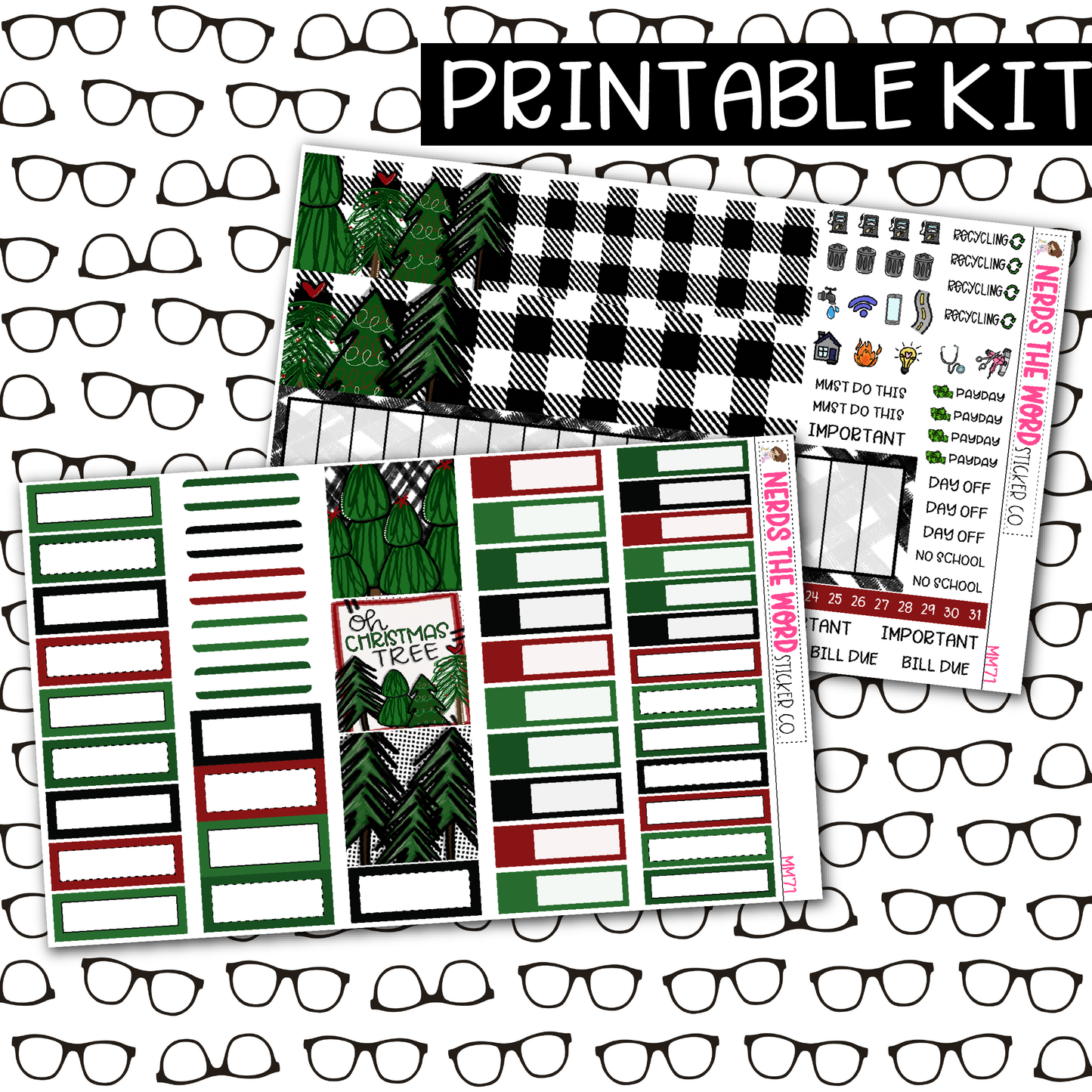 PRINTABLE Oh Christmas Tree Monthly Kit - Choose your Size