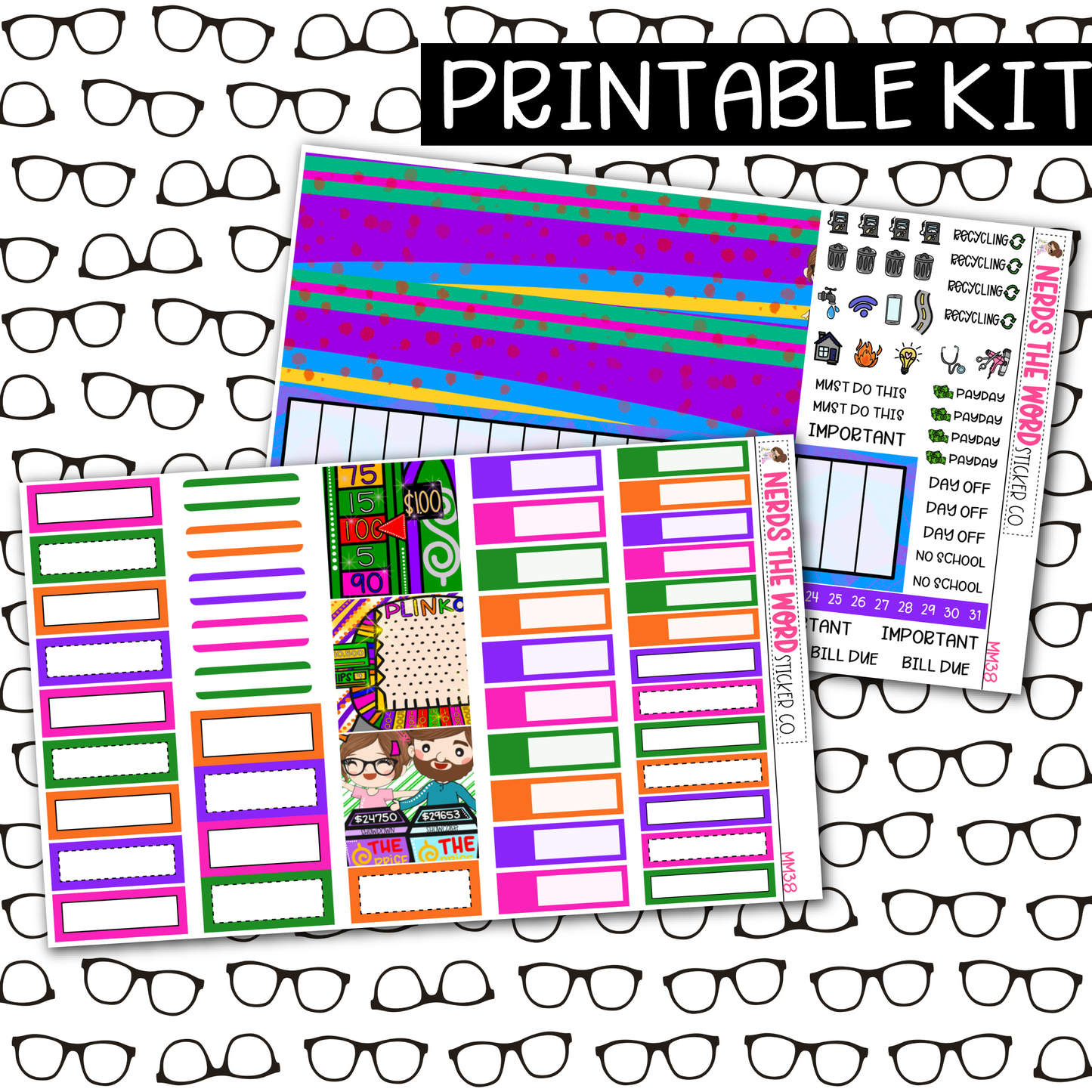 PRINTABLE  One Dollar Monthly Kit - Choose your Size