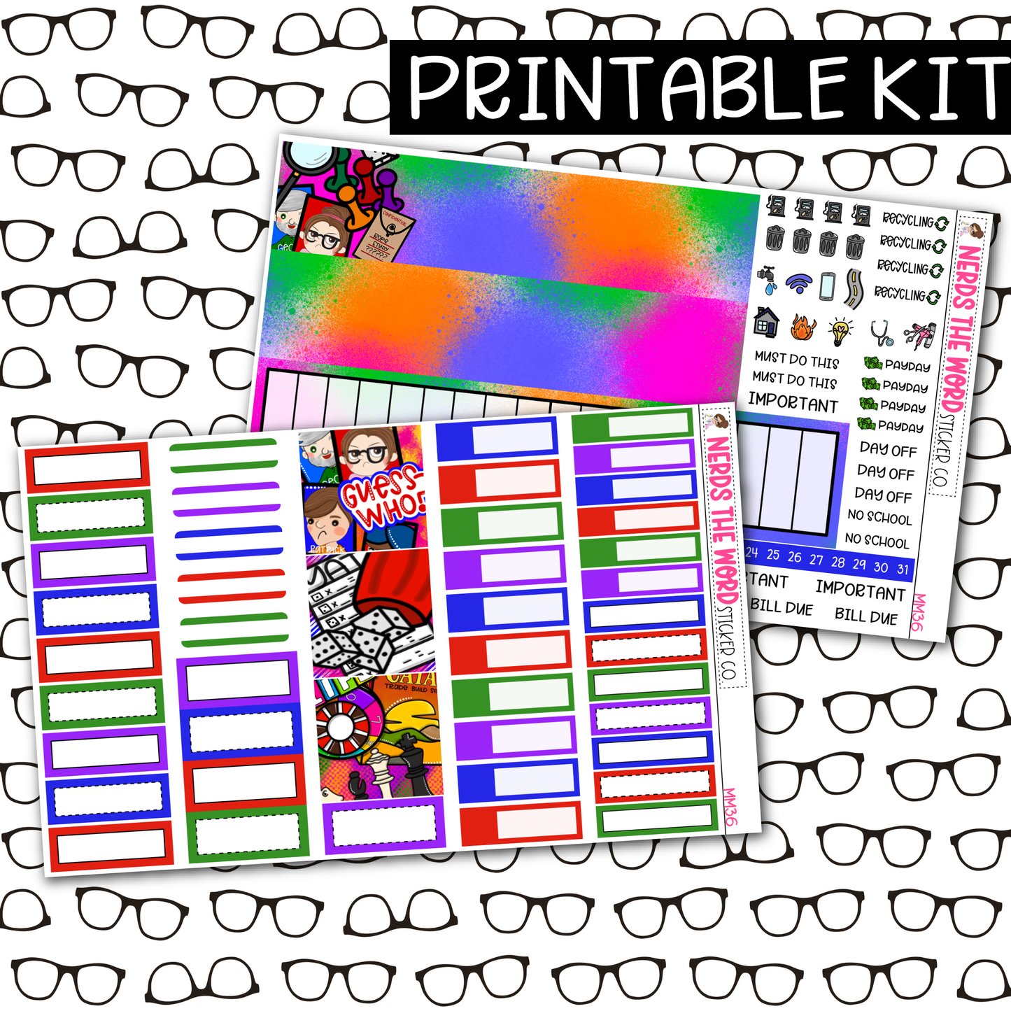 PRINTABLE Board Games Monthly Kit - Choose your Size