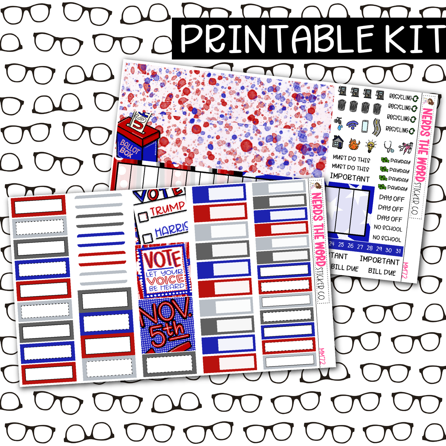 PRINTABLE VOTE Monthly Kit - Choose your Size