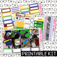 PRINTABLE - Road Trip Monthly, Weekly and or Journaling Sticker Kit