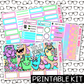 PRINTABLE - Monster Love Monthly, Weekly and or Journaling Sticker Kit