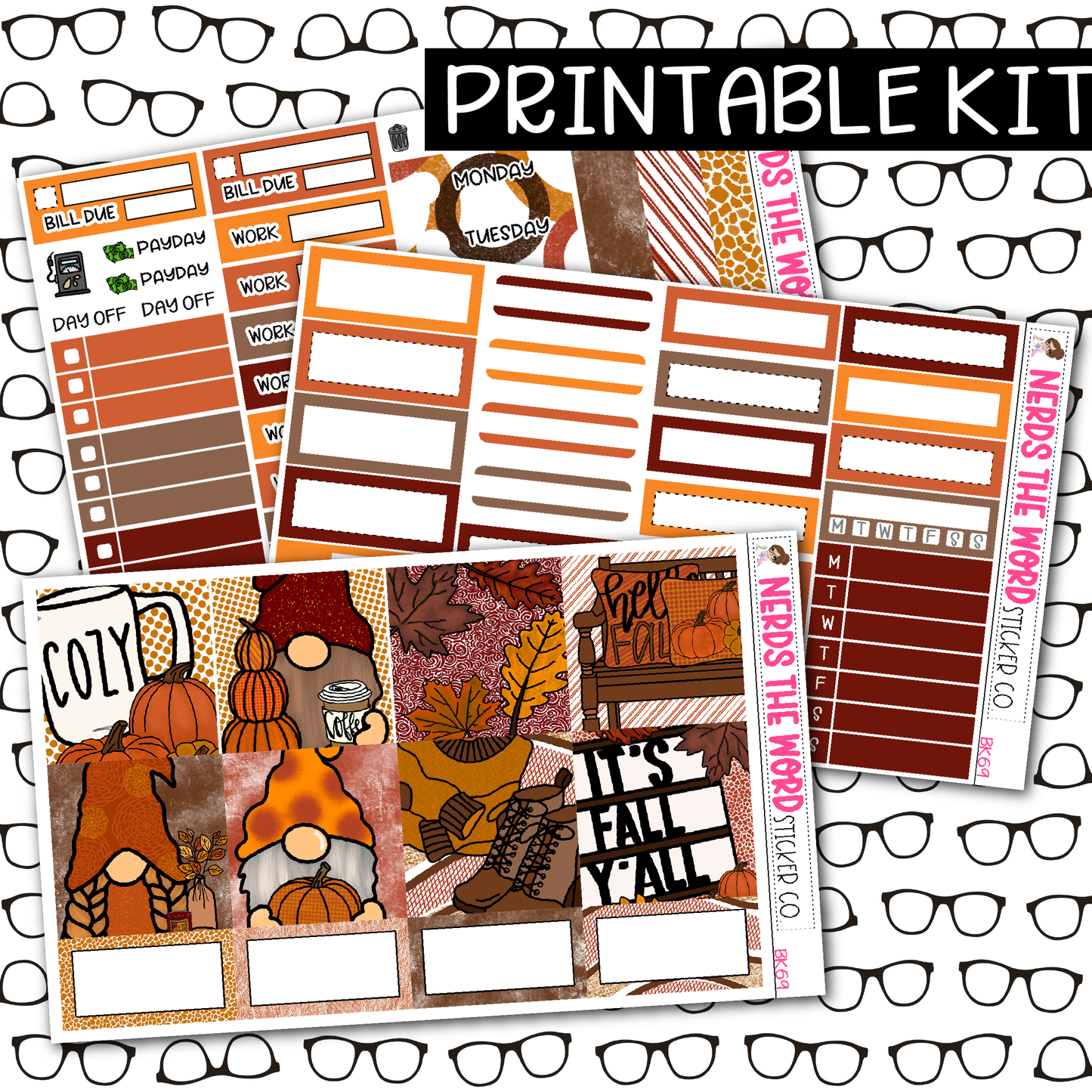 PRINTABLE Fall Most Of All Weekly Kit - Choose your Size