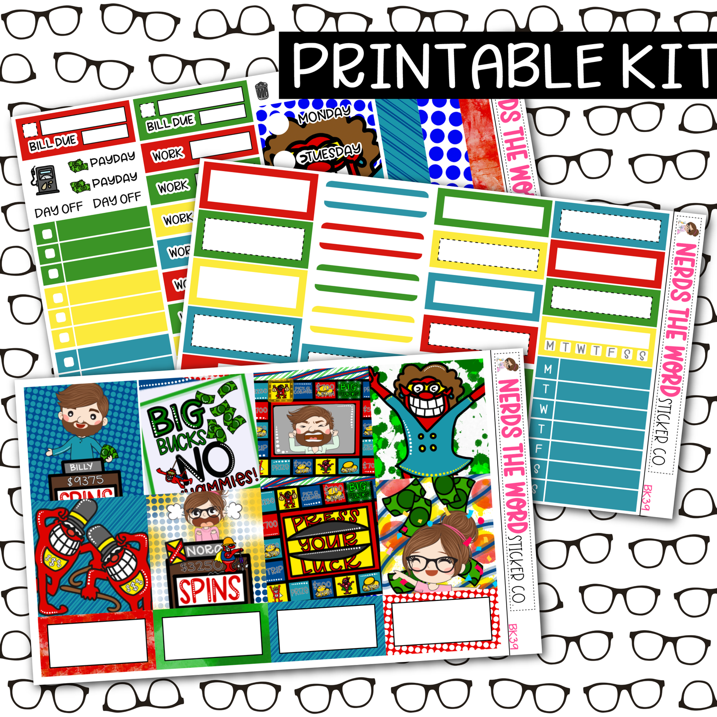 PRINTABLE Whammy Weekly Kit - Choose your Size