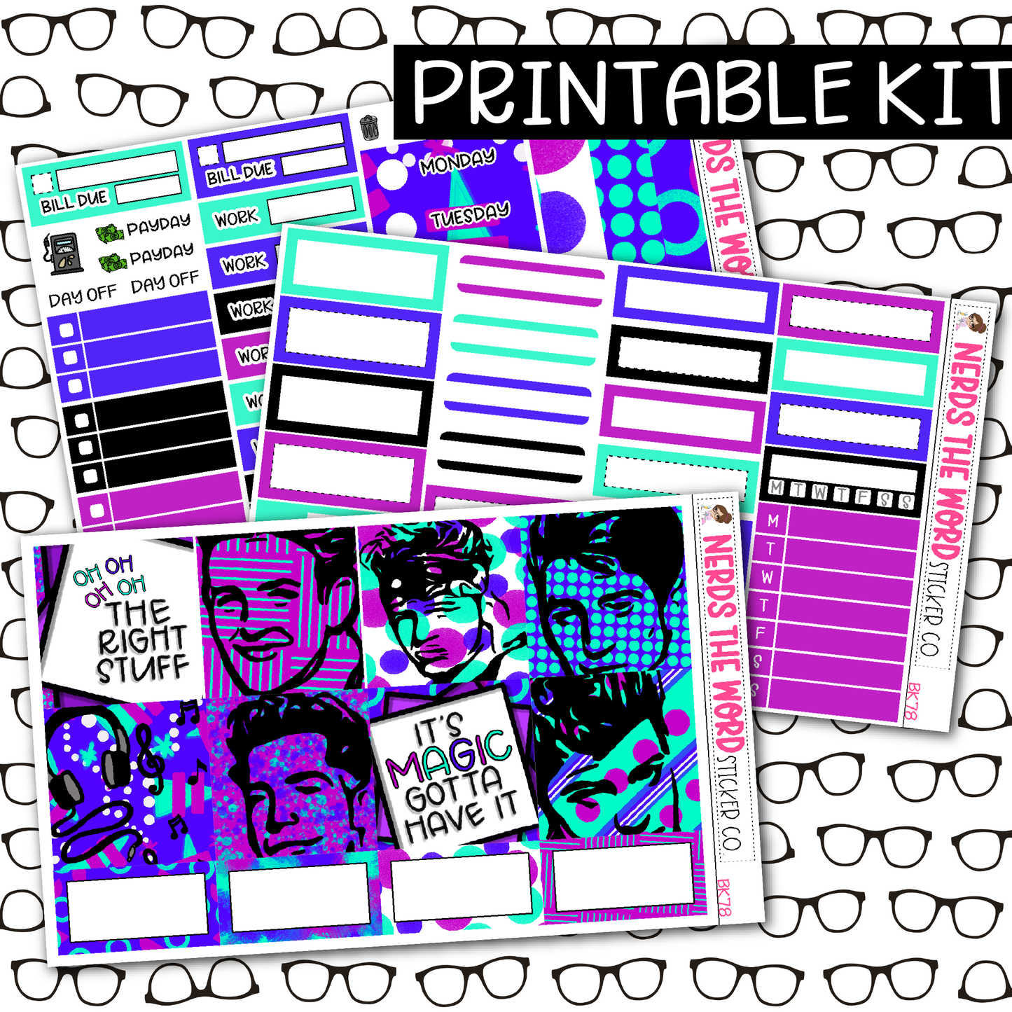 PRINTABLE Right Stuff Weekly Kit - Choose your Size