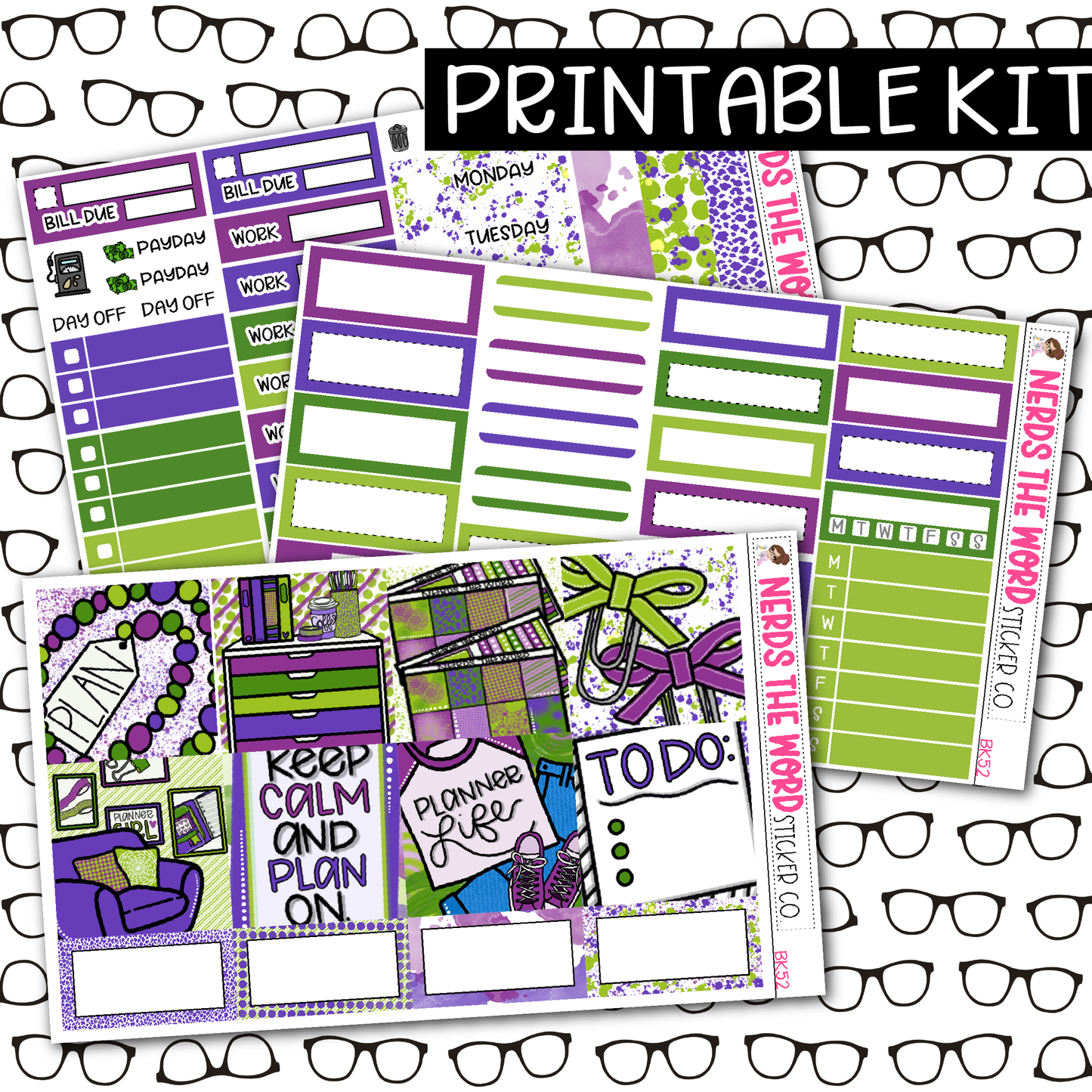 PRINTABLE Planner Weekly Kit - Choose your Size