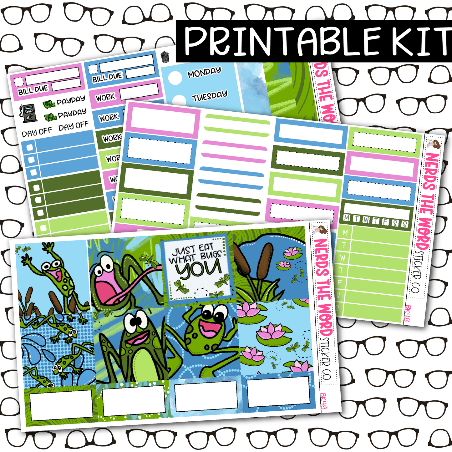 PRINTABLE Eat What Bugs You Weekly Kit - Choose your Size