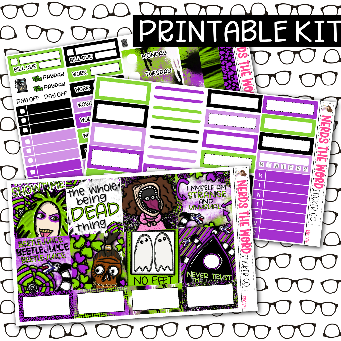 PRINTABLE Bug Man Weekly Kit - Choose your Size