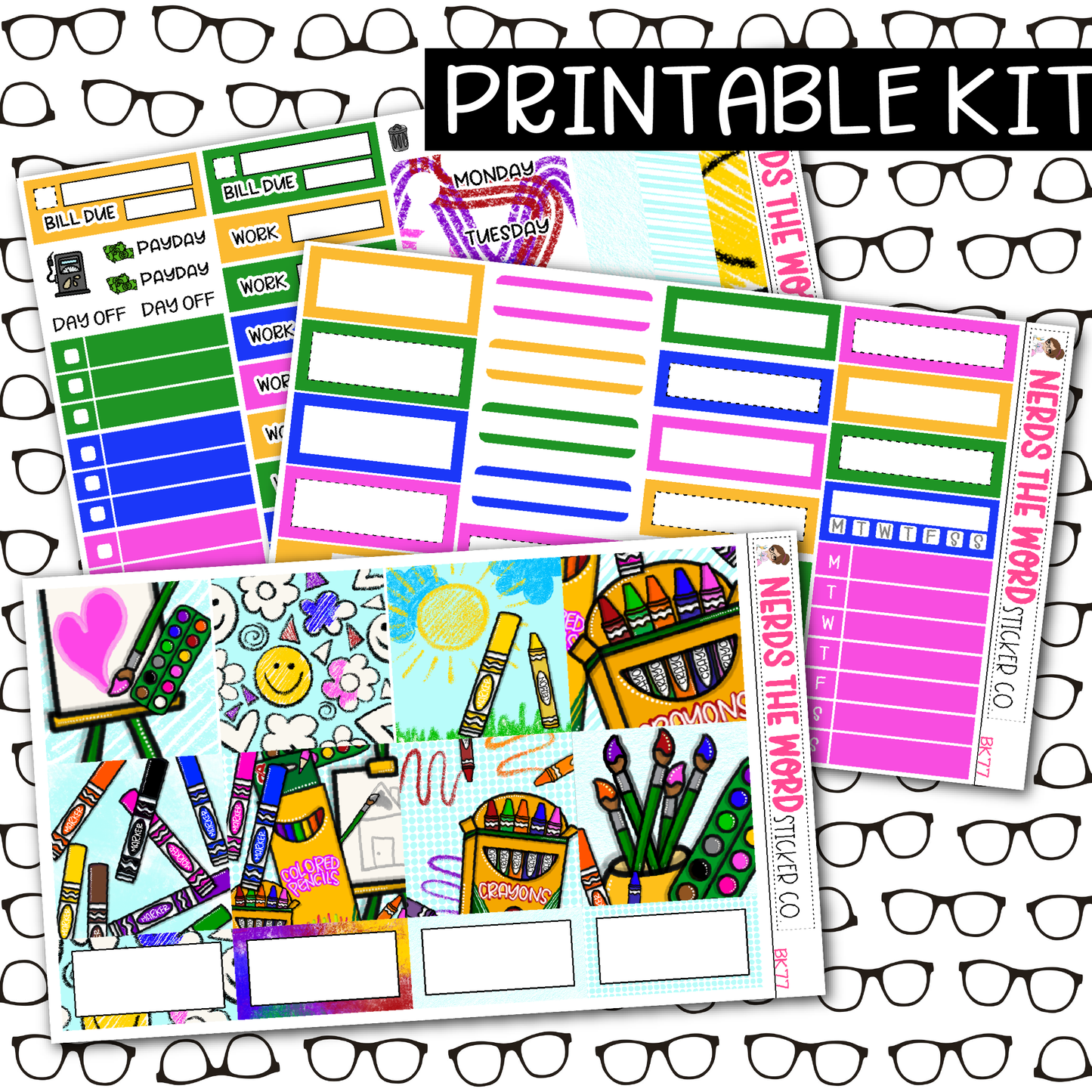 PRINTABLE Color Your World Weekly Kit - Choose your Size