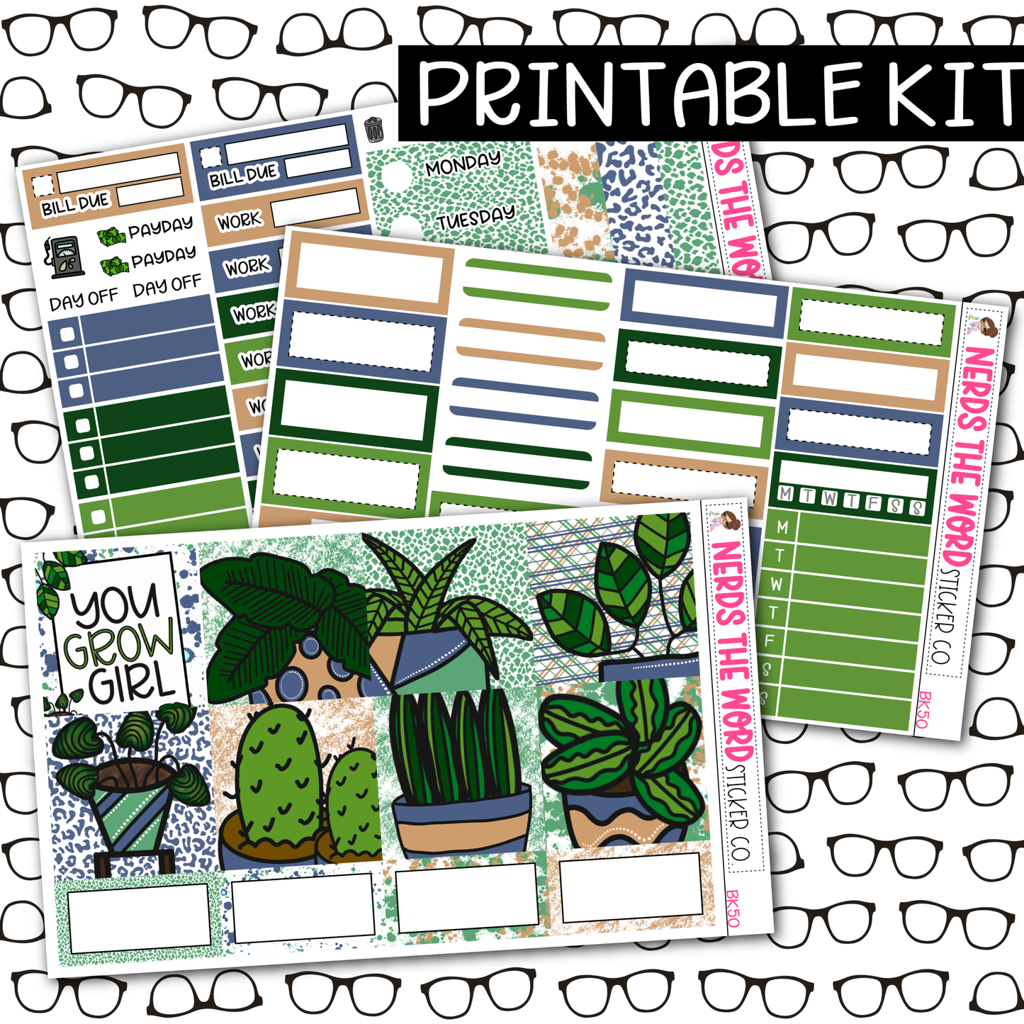 PRINTABLE Grow Girl Weekly Kit - Choose your Size