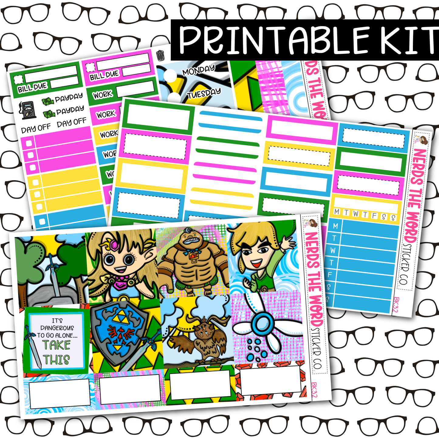 PRINTABLE Link Weekly Kit - Choose your Size