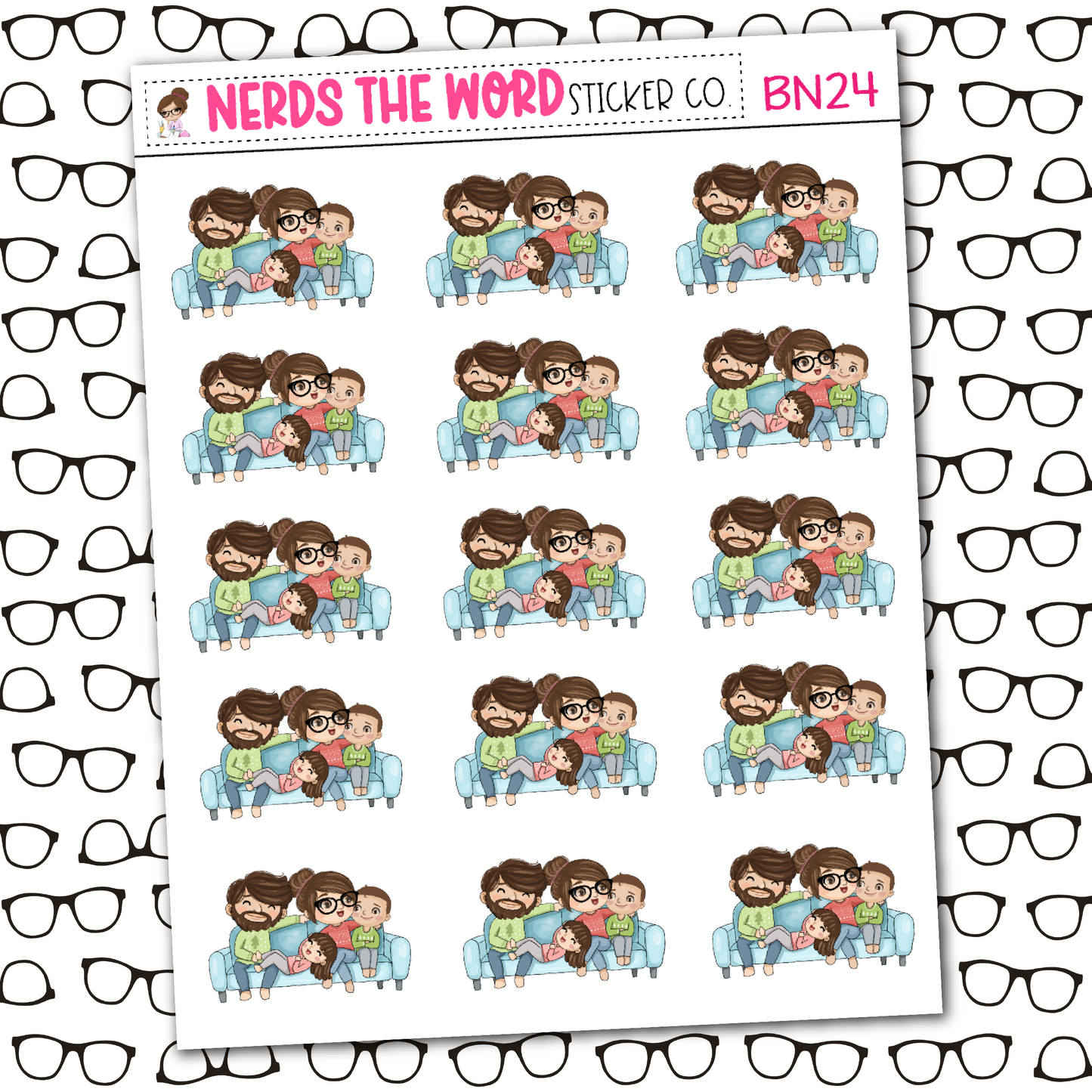 Nerd Family Sticker Sheet